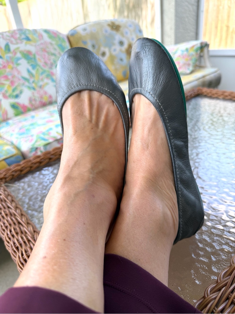 Tieks Gunmetal Silver Leather Ballet Flats Foldable Travel Shoes Women’s 7 - Picture 13 of 17